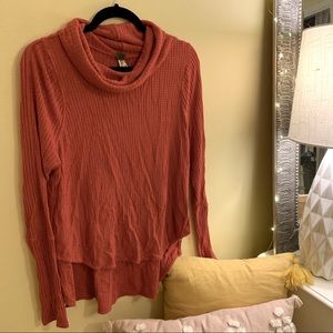 Free People Waffle Turtleneck